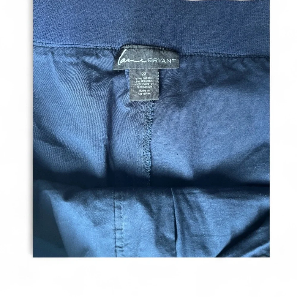 Lane Bryant Navy Blue Skort Plus Size 22 Elastic Waist‎ Pockets